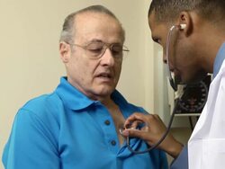 Medical Exam - Senior Man CU Stock Footage