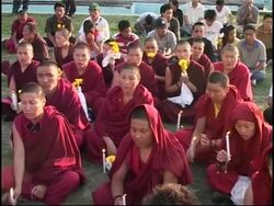 Tibetan monks pray for victims of the China earthquake News Clip