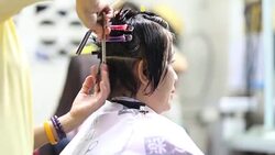 Professional Hairdresser Hair Stock Footage