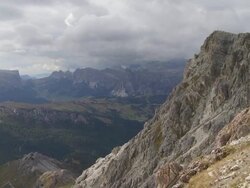 Dolomites Mountains Viewed from Mt. Lagazuoi PAN Stock Footage