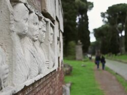 The Appian way in Rome, or Via Appia Antica Stock Footage