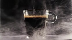 Crema (black coffee) in a glass Stock Footage
