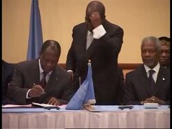 Kofi Annan helps broker Ivorian peace deal News Clip