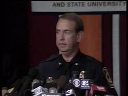 As make-shift memorials spring-up around the Virginia Tech campus, the university president announces that the gunman in the second of two attacks was an Asian student. News Clip