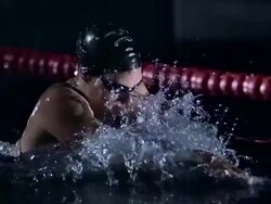 Woman Swimming The Breaststroke Stock Footage