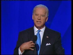 Joe Biden addresses the democratic convention, Obama on stage News Clip
