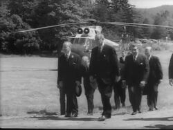 LBJ Tours President Roosevelt's Summer Home Stock Footage