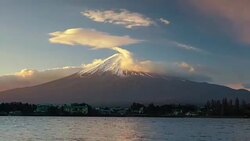 Time lapse of Mount Fuji at Kawaguchiko lake Stock Footage