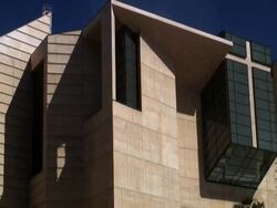 Giant Concrete Church - Pull From Cross Stock Footage