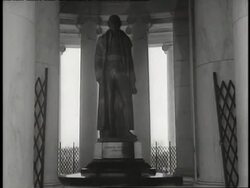 Visitors at the Jefferson Memorial listen to a speech given by U.S. President Franklin D. Roosevelt. News Clip