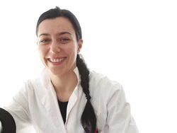 Young researcher smiling Stock Footage