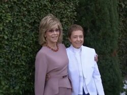 Jane Fonda, Gail Abarbanel at The Rape Foundation's Annual Brunch At Greenacres Stock Footage