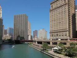 HYPERLAPSE East Wacker Drive from Wabash Bridge Stock Footage