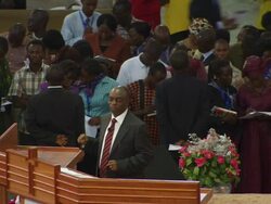 MS Shot of preacher talking to congregation / Lagos, Nigeria Stock Footage