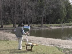 Plein air painting Stock Footage