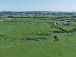 WS POV AERIAL View of  green field  / Hokkaido, Japan Stock Footage