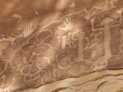 HD Video panel of Mesa Verde NP Petroglyphs Colorado Stock Footage