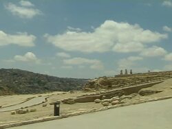Pan Right Shot Temple of Hercules Amman Governorate Jordan Stock Footage