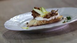 Gourmet appetizer - dolly video Stock Footage