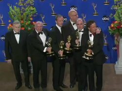 2004 Primetime Emmy Awards press room Stock Footage