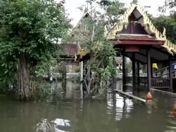 Thailand Flood GV Stock Footage