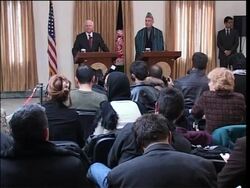 WRAP US Def Sec Gates news conference with President Karzai News Clip