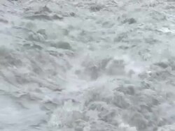 Fast Flowing River Flood Waters After Hurricane Stock Footage