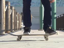 A young man skateboarding. - Slow Motion - filmed at 240 fps Stock Footage