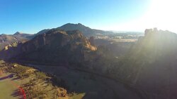 Aerial Oregon Smith Rocks Stock Footage