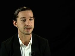 INTERVIEW: Shia LaBeouf on hunting for news, the moral dilemma at The Company You Keep Interviews: 69th Venice Films Festival on September 06, 2012 in Venice, Italy (Footage by WireImage Video/Getty Images) Stock Footage