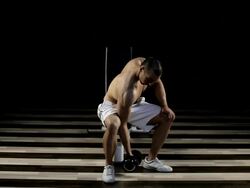 Dumbbell Biceps Curl Stock Footage