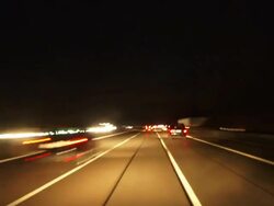 HD Night Drive on Highway (Time Lapse) Stock Footage
