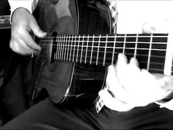 Man playing guitar - with sound (Spanish music: OLï¿½!) Stock Footage