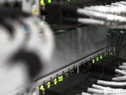 HD HUB Cable Network (Panning Up) Stock Footage