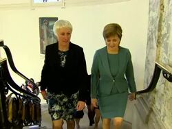 Nicola Sturgeon arriving at the BBC Leaders Debate ahead of the General Election 2015 News Clip