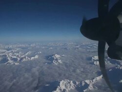 Long shot propeller and alps Stock Footage