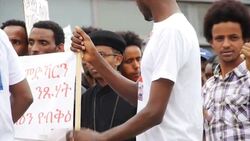 Eritrean Refugees in Israel protest in Tel Aviv. News Clip