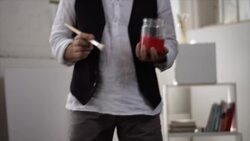 Artist plans his painting Stock Footage