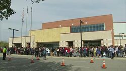 Hillary Clinton Supporters Queuing for Rally News Clip