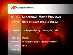 Movie previews at the Superbowl News Clip