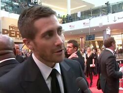 INTERVIEW: JAKE GYLLENHAAL (Dastan), on the premiere, on getting in shape for the movie, on fulfilling a childhood dream by becoming an action hero, on getting on very well with Gemma  Stock Footage