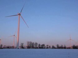HD video of  Wind turbine at sunset Stock Footage