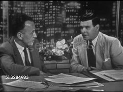 1952: PROGRAM EXPOSITION: Anchor Frank Blair sitting behind desk w/ Dr. Walter Regal, SOT Regal answering haven't had enough time yet, we could do it, takes time, money. They may land, or might not be ready to let us know. Frank back to DC. Instructional Video