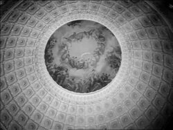 B/W 1963 low angle ceiling of rotunda of Capitol Building / Washington DC / newsreel Stock Footage