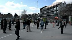 CLEAN : Afghan police secure area after Taliban suicide blast kills six News Clip