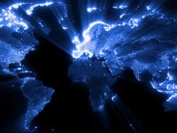 Illuminated world map (loopable) Stock Footage