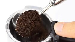 close up top view: Tamping Coffee Powder Stock Footage
