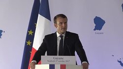 CLEAN : In Guiana Macron reaffirms French investment commitment News Clip