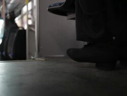 CU Young man dancing in bus / Minneapolis, Minnesota, United States Stock Footage