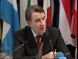 EU Trade commissioner comments on EU arms embargo News Clip